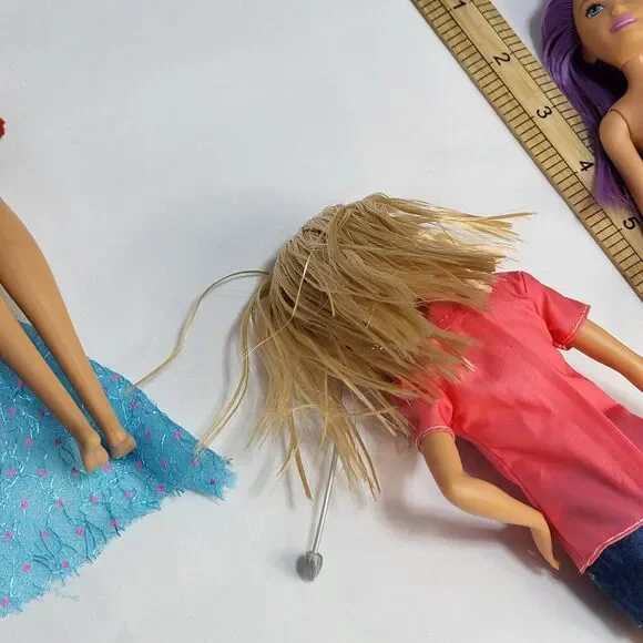 Lot of 3 -Barbie Career Animal Rescue, Skipper Purple Streak Hair plus clothes - Picture 12 of 16